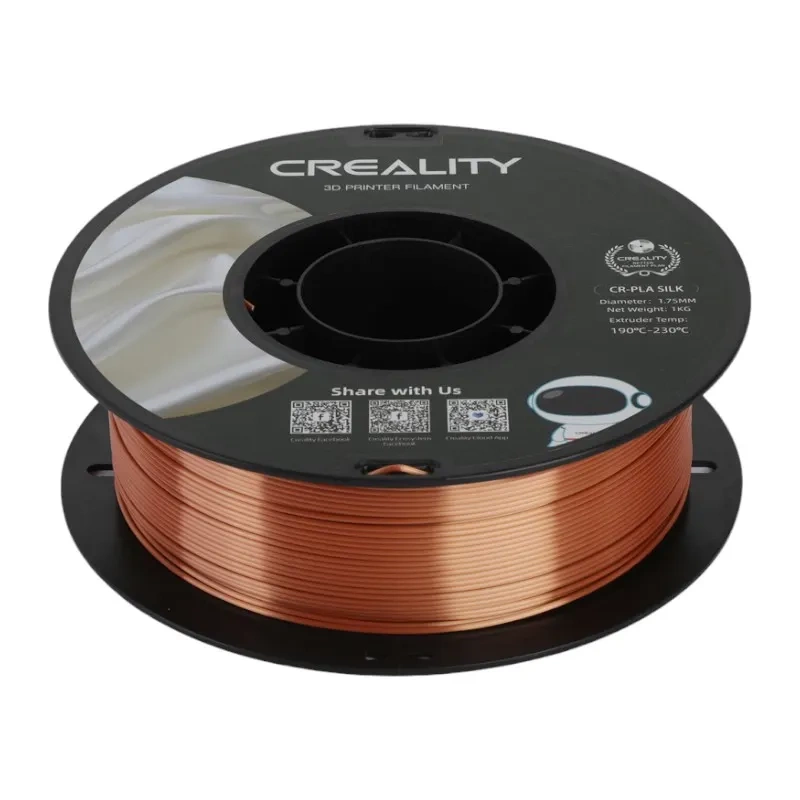 Filament 3D Creality CR-PLA Silk, 1.75mm, bakër i kuq, i shndritshëm