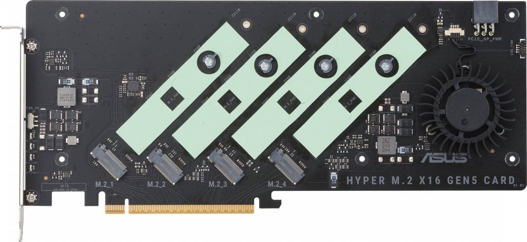 Përshtatës Asus Hyper M.2 x16 Gen5, PCI Express 5.0 x16, 4x M.2 PCIe NVMe