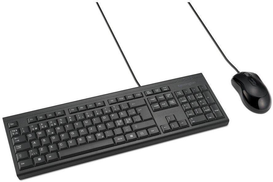 Set tastierë dhe mi Kensington KM100 EQ, me kabllo, madhësi standarde, i zi