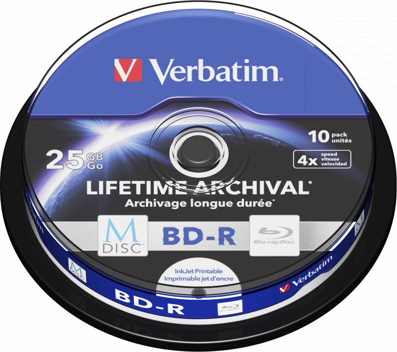 Disk Blu ray Verbatim BD R M DISC, 25GB, 4x, paketë 10 copë