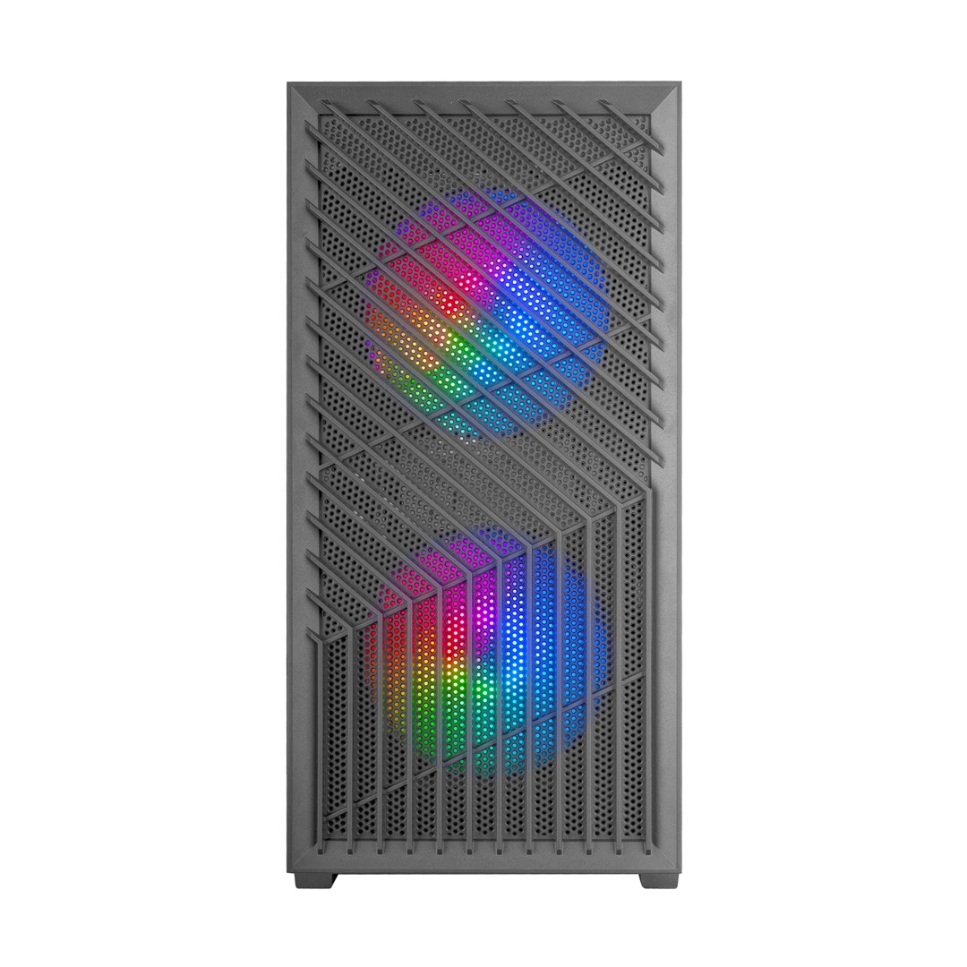 Kasa gaming Mars Gaming MC VORTEX, mini tower MicroATX, 3 fshesa FRGB 120mm, e zezë