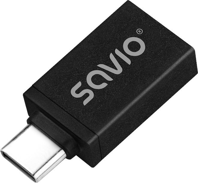 Адаптер USB Savio AK-80, USB-A 3.1 во USB-C 3.1, OTG, црн