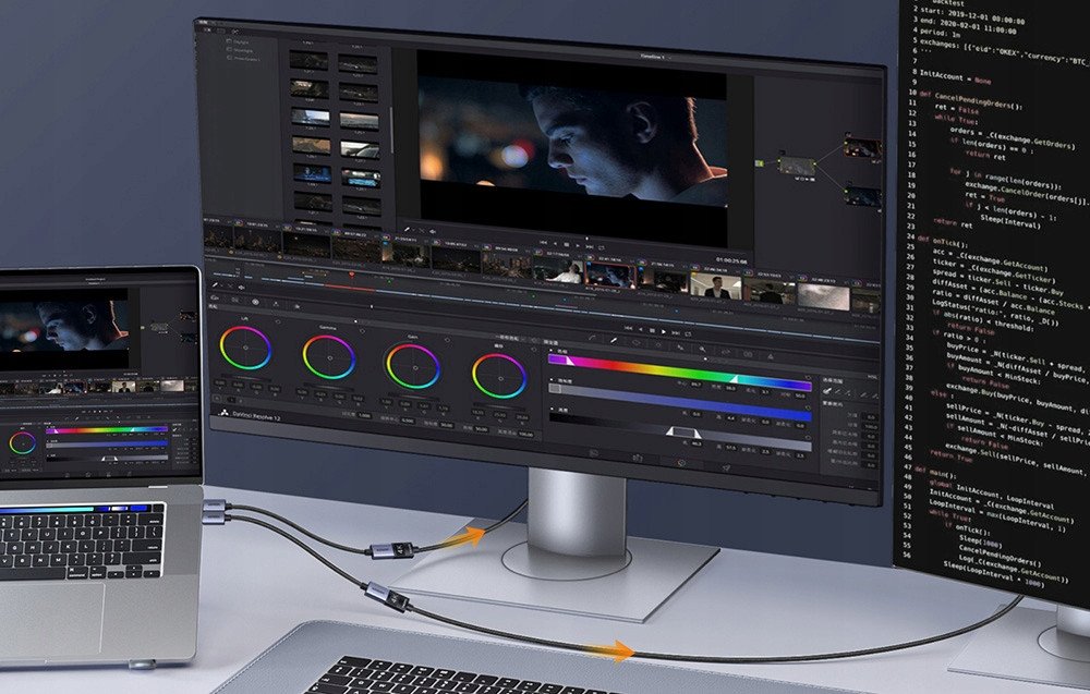 Adapter DisplayPort në HDMI UGREEN, 2 copë, 4K, kabllo e gërshetuar, i zi