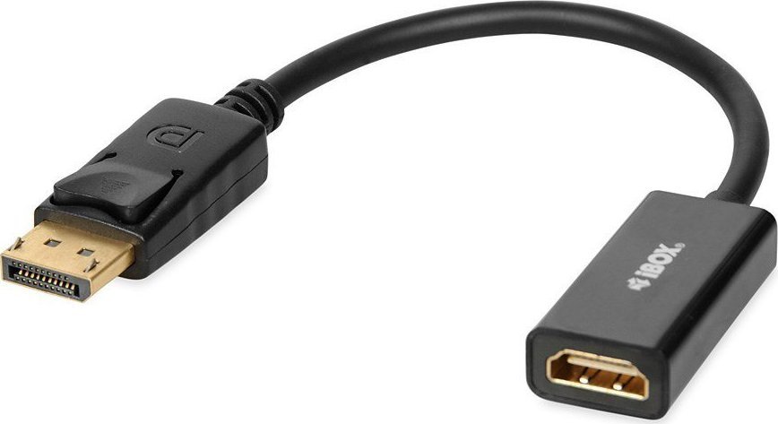 Adaptor video iBOX iadp4k, DisplayPort në HDMI, 4K, i zi