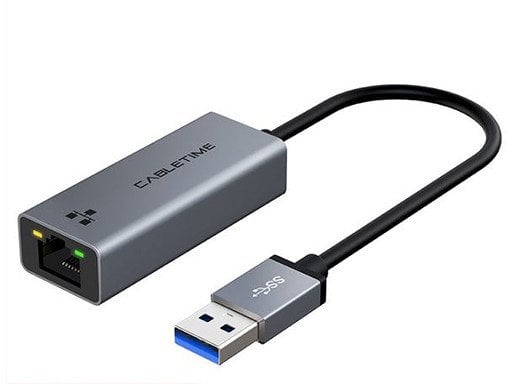 Adapter rrjeti Cabletime USB 3.0 në Gigabit Ethernet, 1000Mbps, RJ45, i bardhë