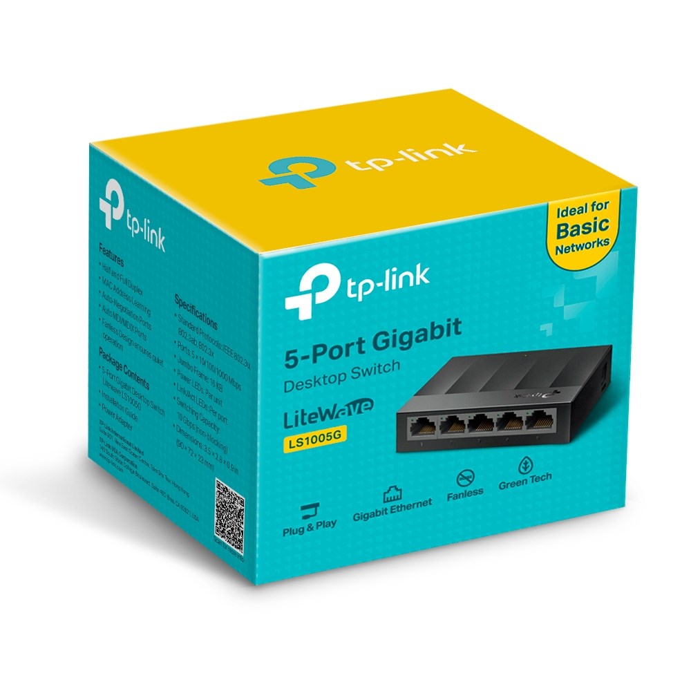 Switch rrjeti TP-Link LiteWave LS1005G, 5 porta GB , plastik, i zi