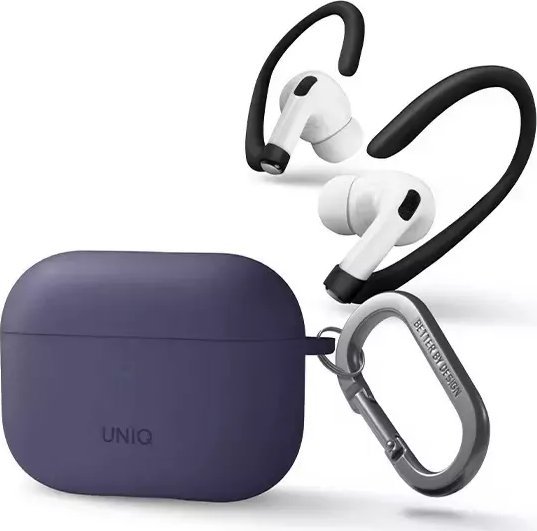 Mbulesë Uniq Nexo për AirPods Pro 2, silikon, me Ear Hooks, vjollcë