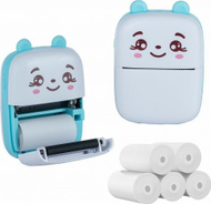 Printer termik Extralink EPP-002, Bluetooth, set me 5 role letre termike, blu