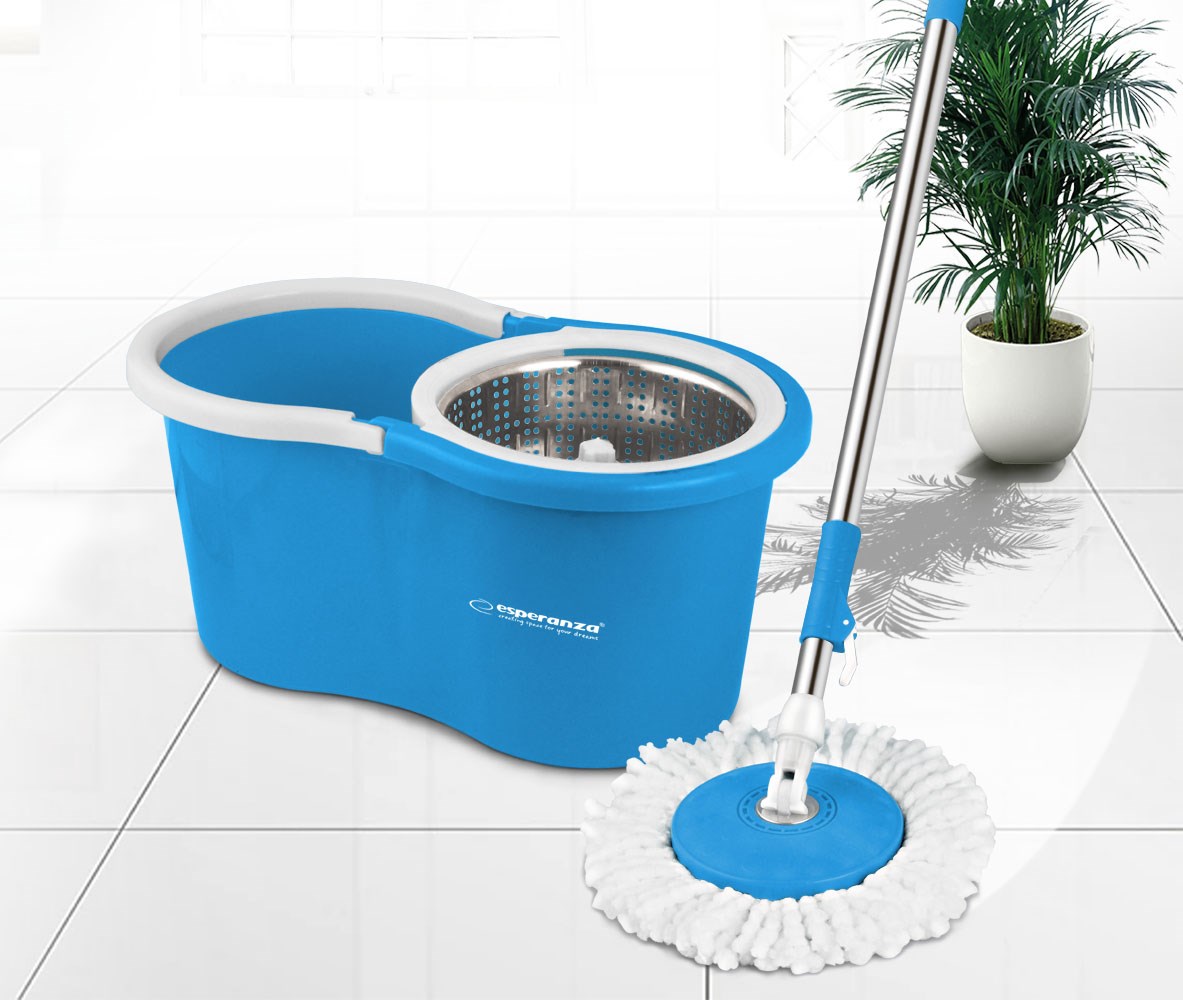 Mop rrotullues Esperanza Perfect Clean EHS006, kovë me rrotullim 360°, shkop inoksi