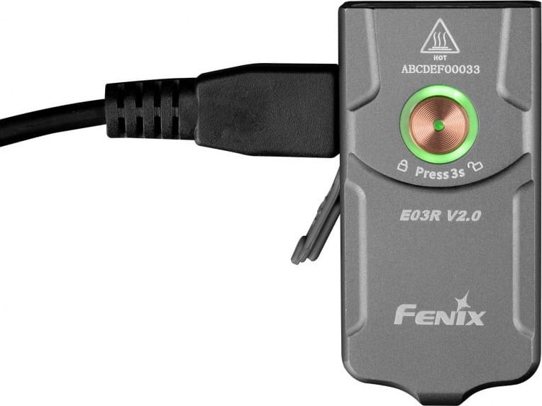 Dritë çelësash Fenix E03R V2.0, 500 lumens, USB C, gri