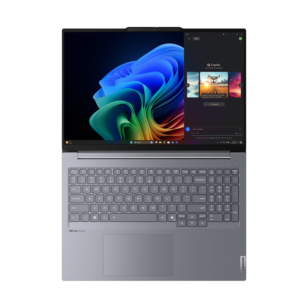 Laptop Lenovo ThinkBook 16 Gen 7, 16", Qualcomm Snapdragon X Plus X1P-42-100, 32GB RAM, 1TB SSD, i hirtë