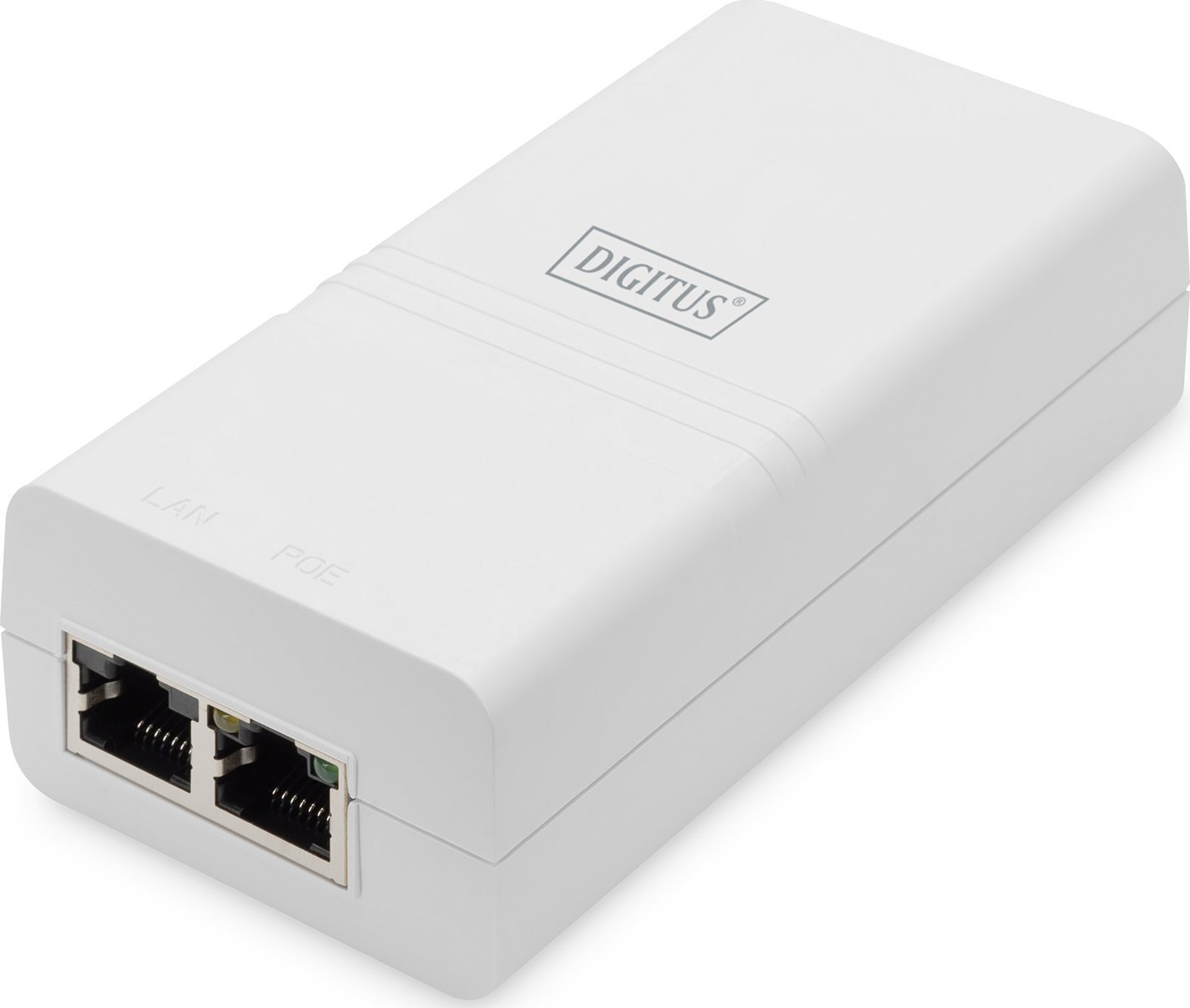 Injektor PoE Digitus 802.3af, 48V 15.4W, Gigabit, i bardhë