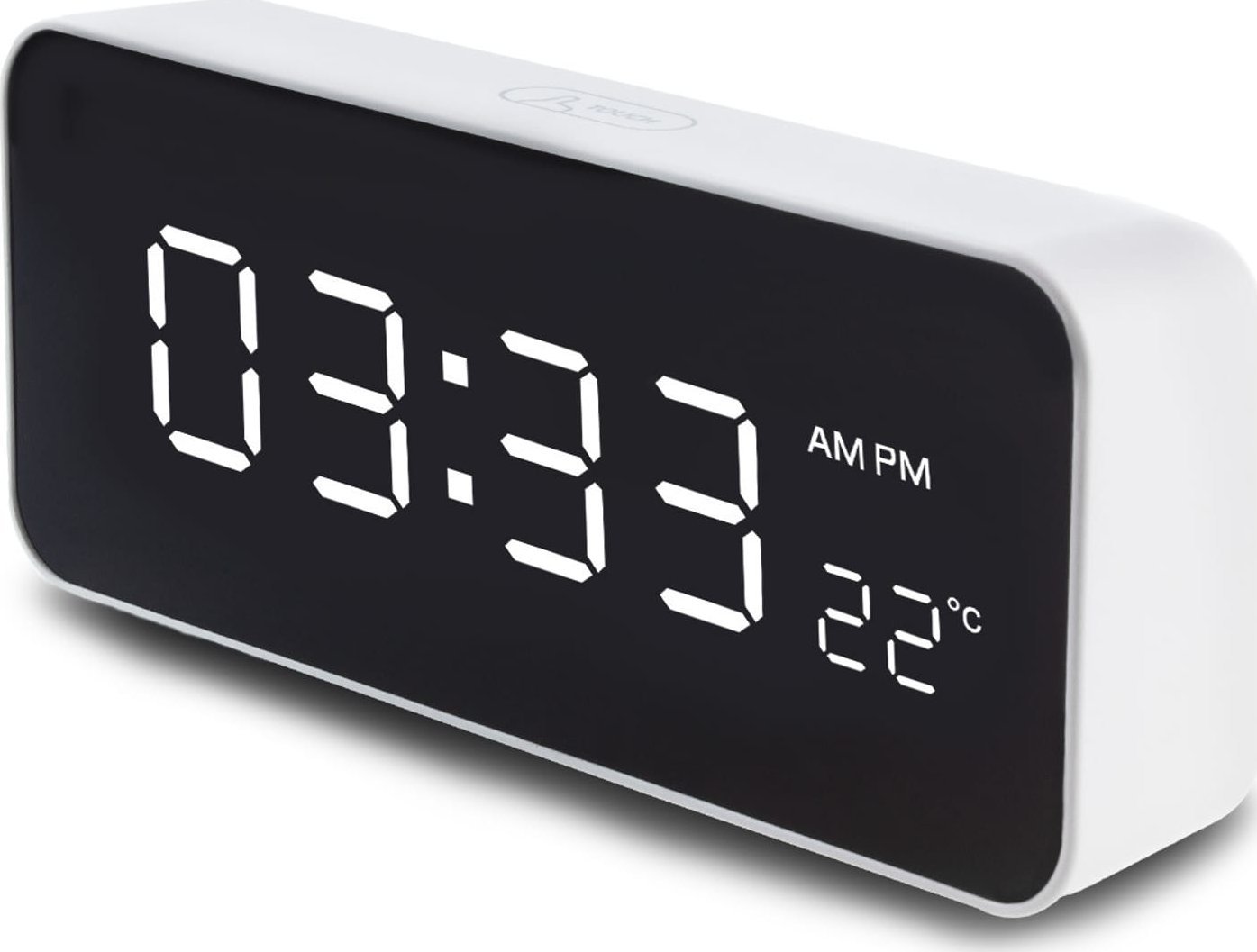 Orë me alarm Greenblue GB397, termometër i integruar, ekran i madh, e bardhë