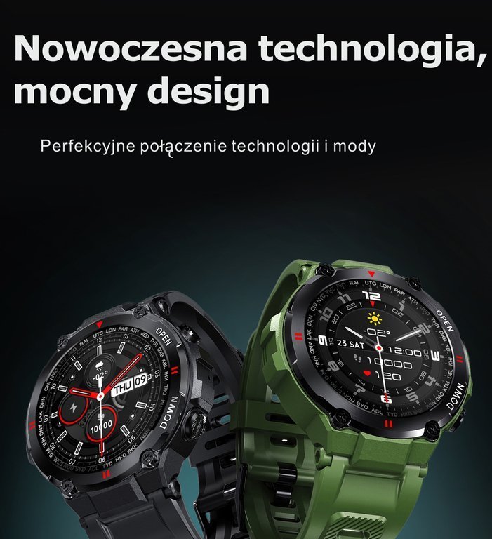 Ora inteligjente Gravity GT7-5, ekran 1.28", Bluetooth 5.0, gri me të kuqe