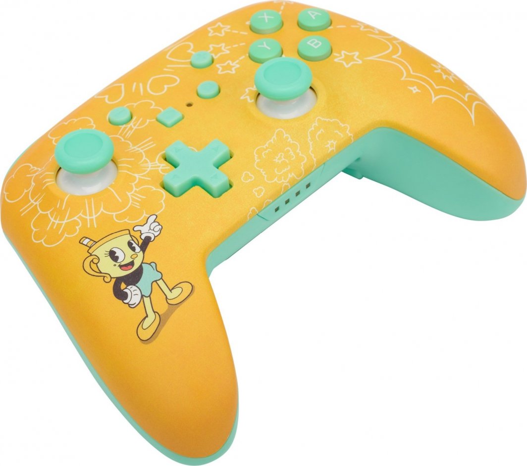 Kontroller PowerA Enhanced Cuphead, wireless, i verdhë