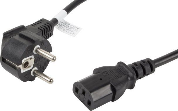 Kabllo e energjisë Lanberg CEE 7/7 - IEC 320 C13, 1.8m, e zezë (CA-C13C-11CC-0018-BK)