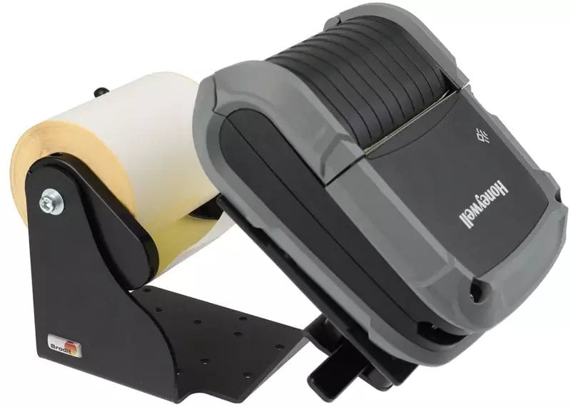 Komplet montimi për printer Brodit 217072, me rrotullim role, standarde AMPS VESA 75, i zi