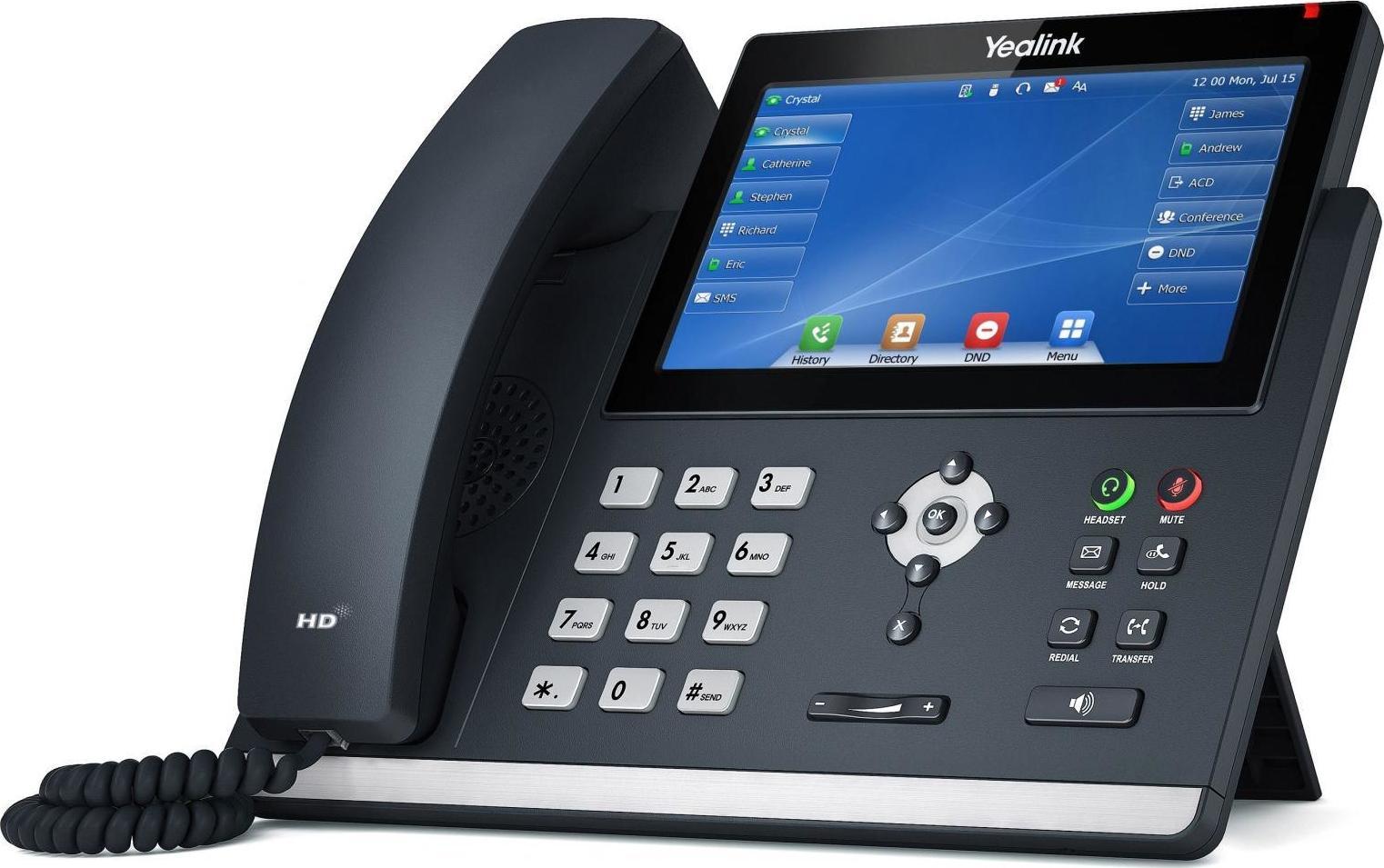 Telefoni VoIP Yealink T48U, ekran 7", Gigabit, i zi