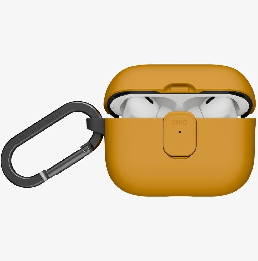 Këllëf Uniq Clyde për AirPods Pro 3, mbrojtës, e verdhë gri e errët