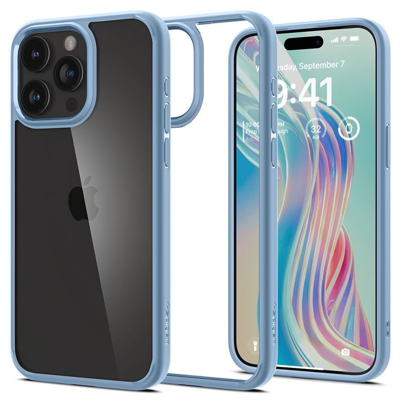 Mbrojtëse për celular iPhone 15 Pro Max Spigen Ultra Hybrid, e kaltër