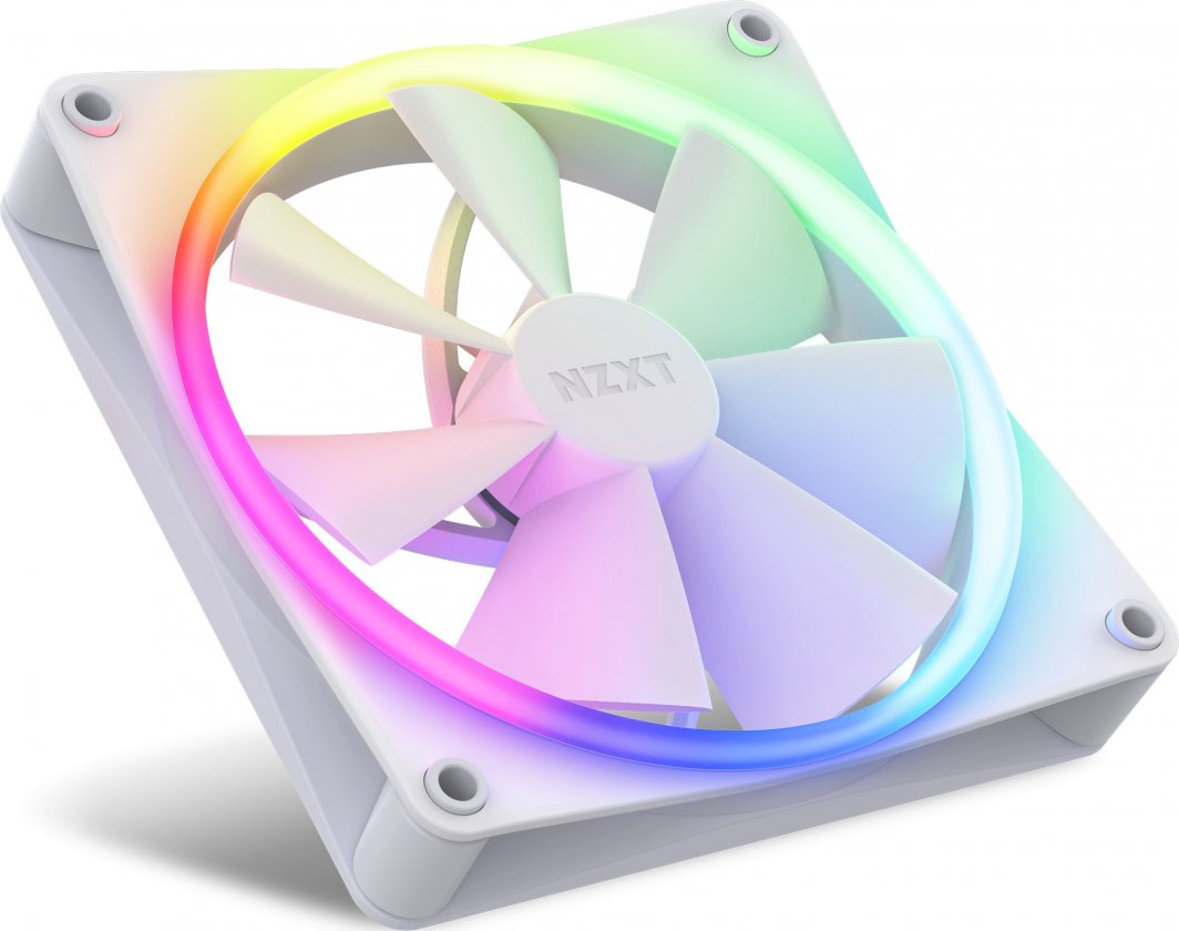 Ventilator për kompjuter NZXT F140 RGB + Hub (RF-R14SF-W1), 32.5 dBa, 1800 rpm, 89.48 CFM, 140mm, e bardhë