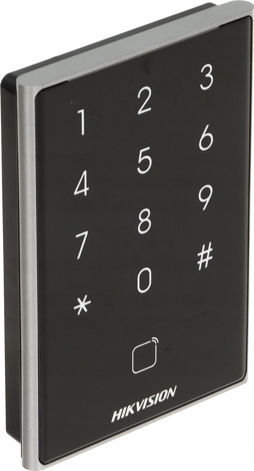 Lexues karte Hikvision DS-K1109DKB, 13.56 MHz, tastierë PIN, i zi