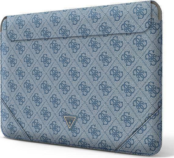 Mbështjellëse laptopi Guess GUCS16P4TB, 16", lëkurë Saffiano, blu