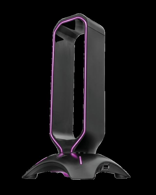 Qëndrim për kufje Trust GXT 265 Cintar, RGB, 2x USB, i zi