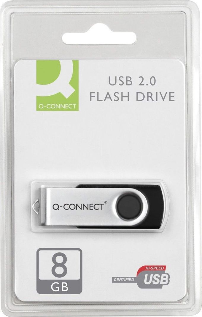 USB Q-Connect KF41512, 8GB, USB 2.0, e bardhë