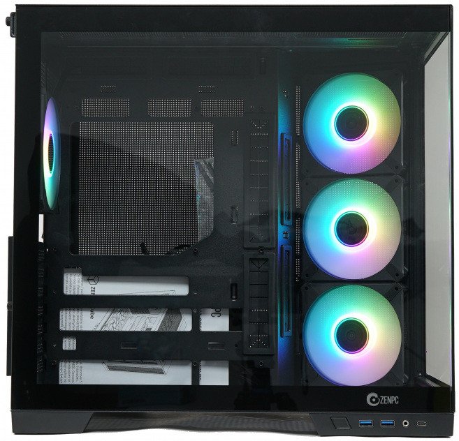 Kutia kompjuterike ZENPC Cube, Micro Tower, 4x ftohës ARGB, e zezë