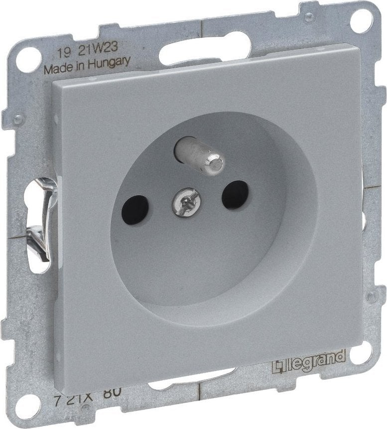 Prizë muri Legrand SUNO 721380, 2P+E 16A 250V, me shutter, alumin