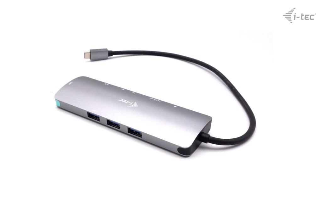 Stacion lidhës i-tec Metal USB-C Nano, HDMI 4K, 100W, i argjendtë