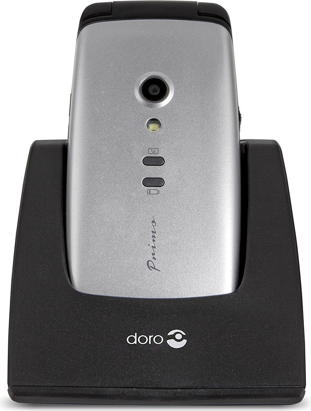 Telefoni Doro Primo 406, kapak, Single SIM 2G, zi argjendtë