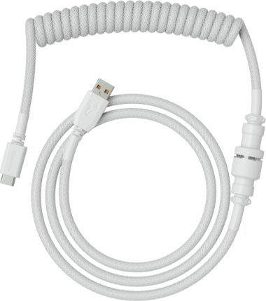 Kabllo USB Glorious GLO-CBL-COIL, USB-A në USB-C, 1.36 m, e bardhë