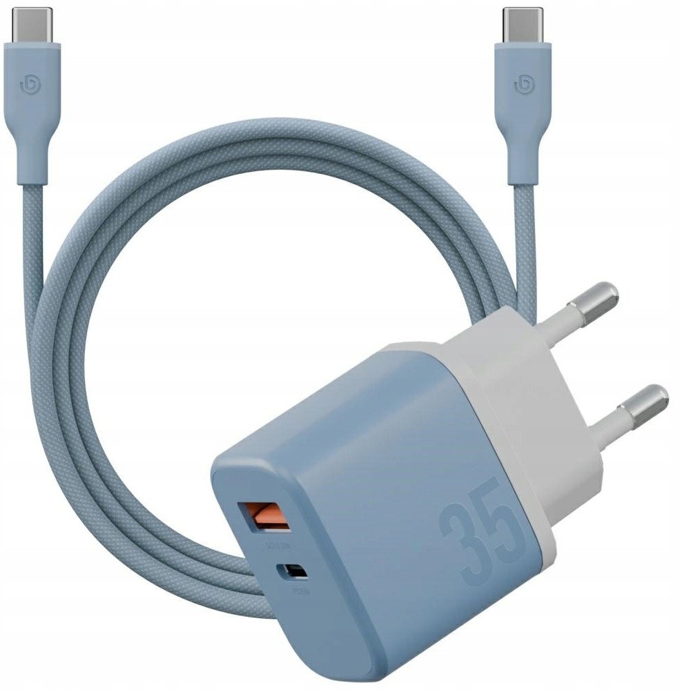 Karikues muri Energea Bazic GoPort Velox Kit, USB C USB A, 35W GaN, blu