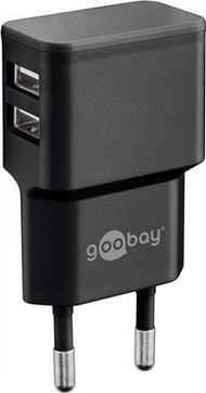 Ѕиден полнач Goobay Dual Charger 44951, 2x USB A, 2.4A, бел