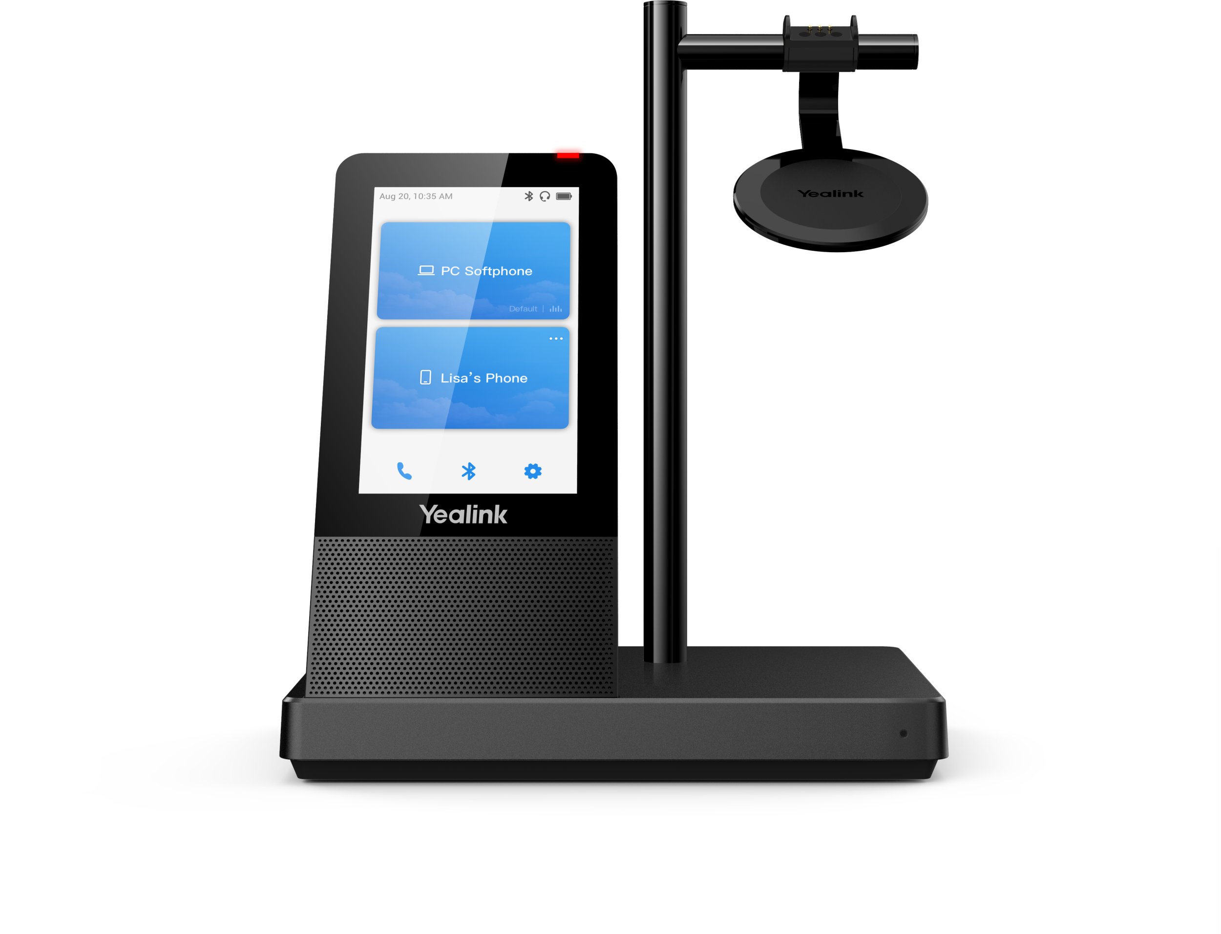 Kufje zyre Yealink WH66, DECT wireless, me bazë, të zeza