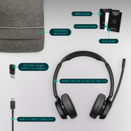 Kufje pa tela EPOS Impact 500 MS UC ANC, Bluetooth, USB C dhe USB A, të zeza