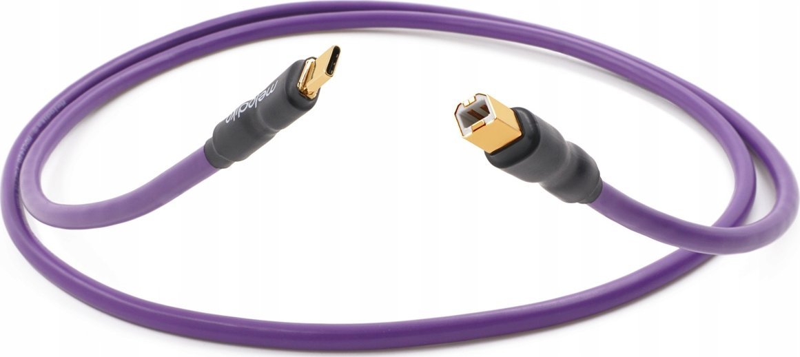 Kabllo audio Melodika MDUCB10, USB C në USB B, 1m, e purpurt