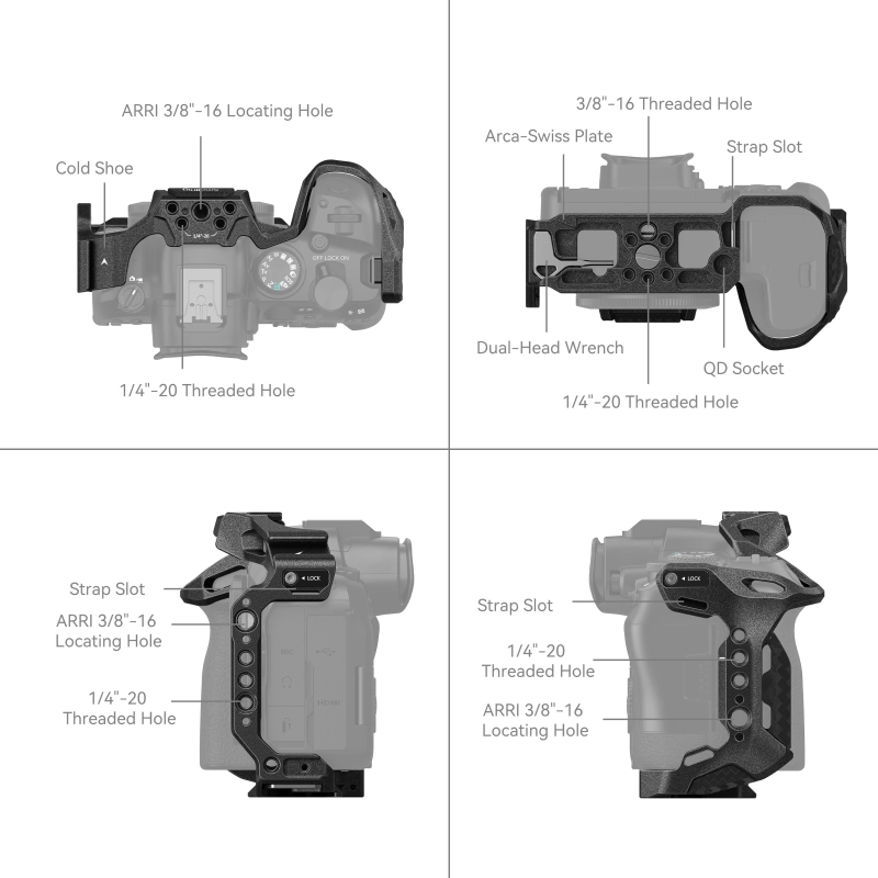 Mbajtës SmallRig "Black Mamba" për Canon EOS R6 Mark II