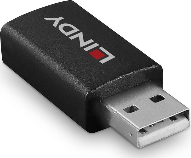 Adapter USB Lindy 71263, gender changer Type A në Type A, i zi