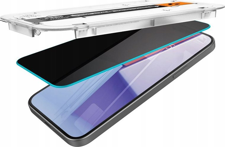 Xham mbrojtës Spigen Glas.tR EZ Fit, për iPhone 15 Pro Max, privaci, transparent