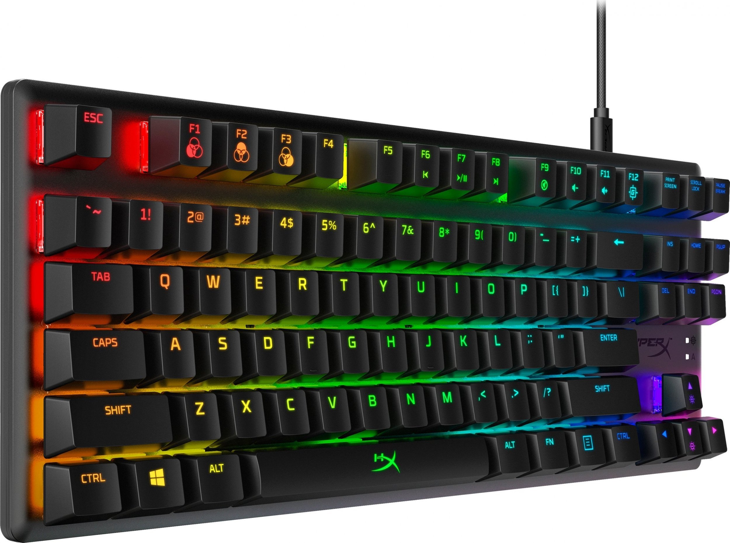 Tastierë mekanike HyperX Alloy Origins Core, gaming, RGB, HX Blue, QWERTY US, e zezë