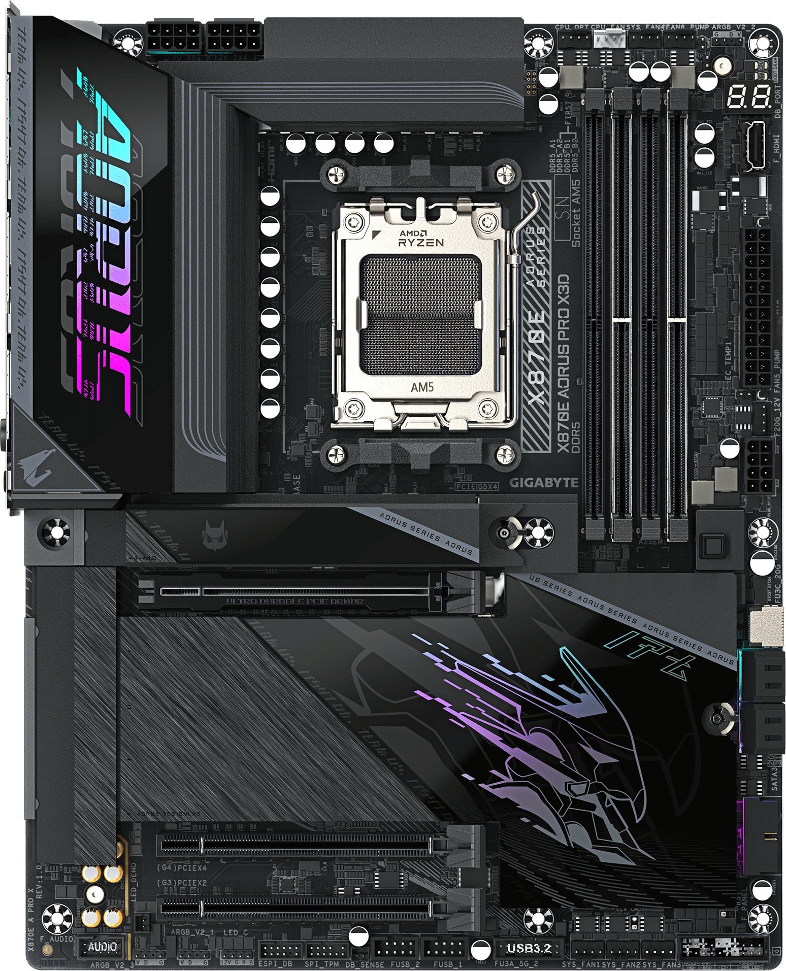 Pllakë amë Gigabyte AORUS X870E PRO X3D, AM5, DDR5, WiFi 7