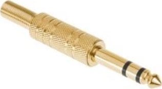 Fishe Jack 6.3mm stereo, metalike, argjend