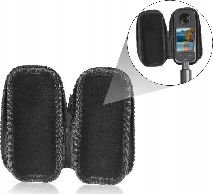 Kuti mbrojtëse Puluz PU984B për Insta360 X4 X5, materiale PU, e zezë