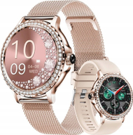 Smartwatch për gra Veltori VT320-1, ekran 1.30", Bluetooth 5.0, ar me rrip rozë