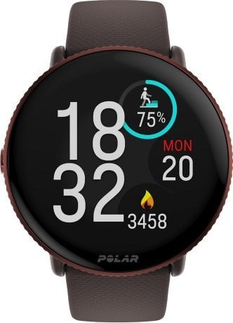 Спортски часовник Polar Ignite 3 Titanium, GPS, AMOLED екран, кафеав