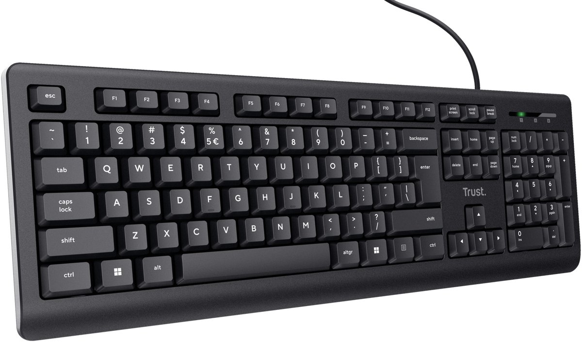 Tastierë TRUST Primo, me kabllo USB, layout CZ SK, e zezë