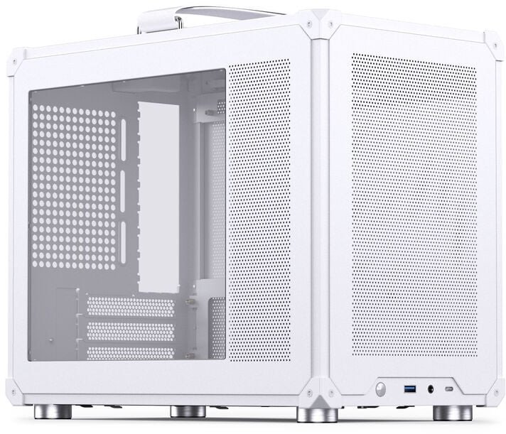 Куќиште за компјутер Jonsbo C6 MAX, Mini Tower, Micro ATX, калено стакло, бело